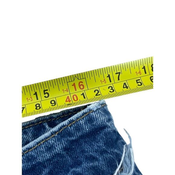 Zara Women Jeans EU 44 US 12 Straight Blue Denim Distressed Raw Hem 6164/178 NWT - Picture 7 of 9